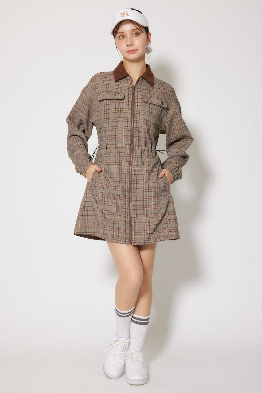 rienda「グレンチェックドロストワンピース」|ワンピース|