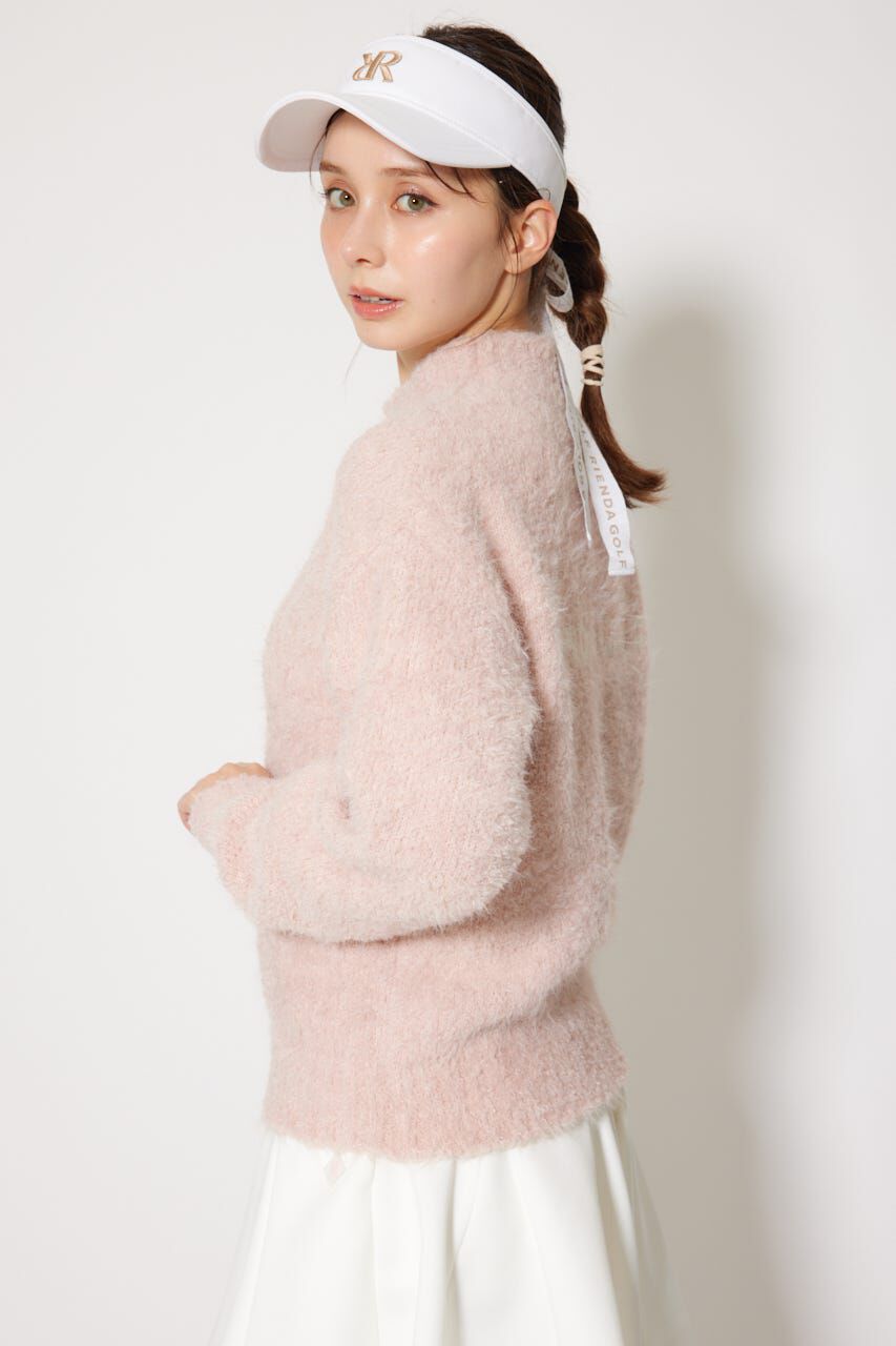 rienda「フェイクレザーロゴシャギーニットトップス」|ニット・セーター|