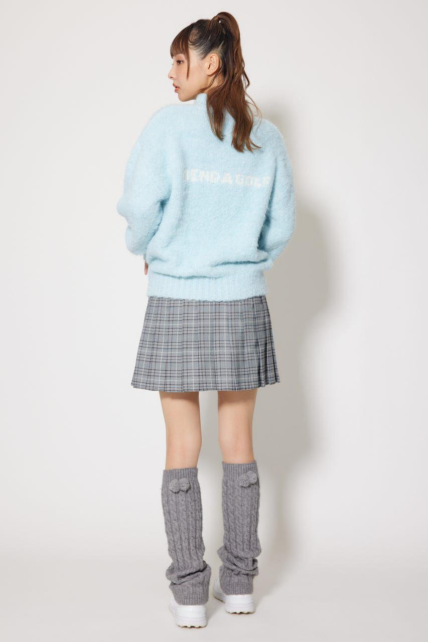 rienda「フェイクレザーロゴシャギーニットトップス」|ニット・セーター|