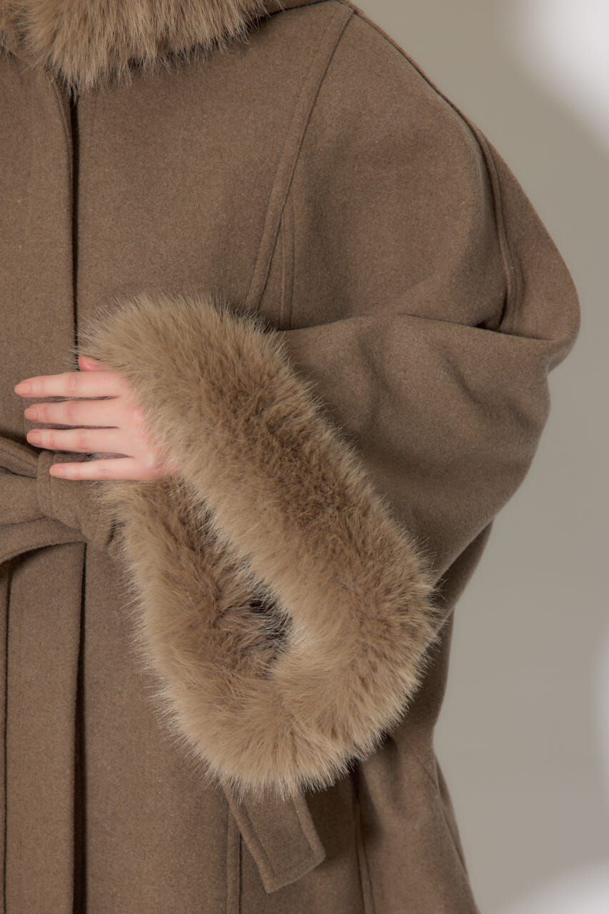 rienda「ウールMIXフードポンチョコート」|その他|