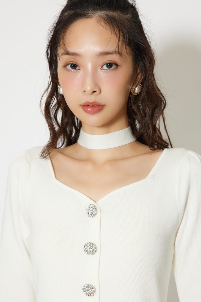 rienda「フロントビジュープリーツミニニットワンピース」|ワンピース|