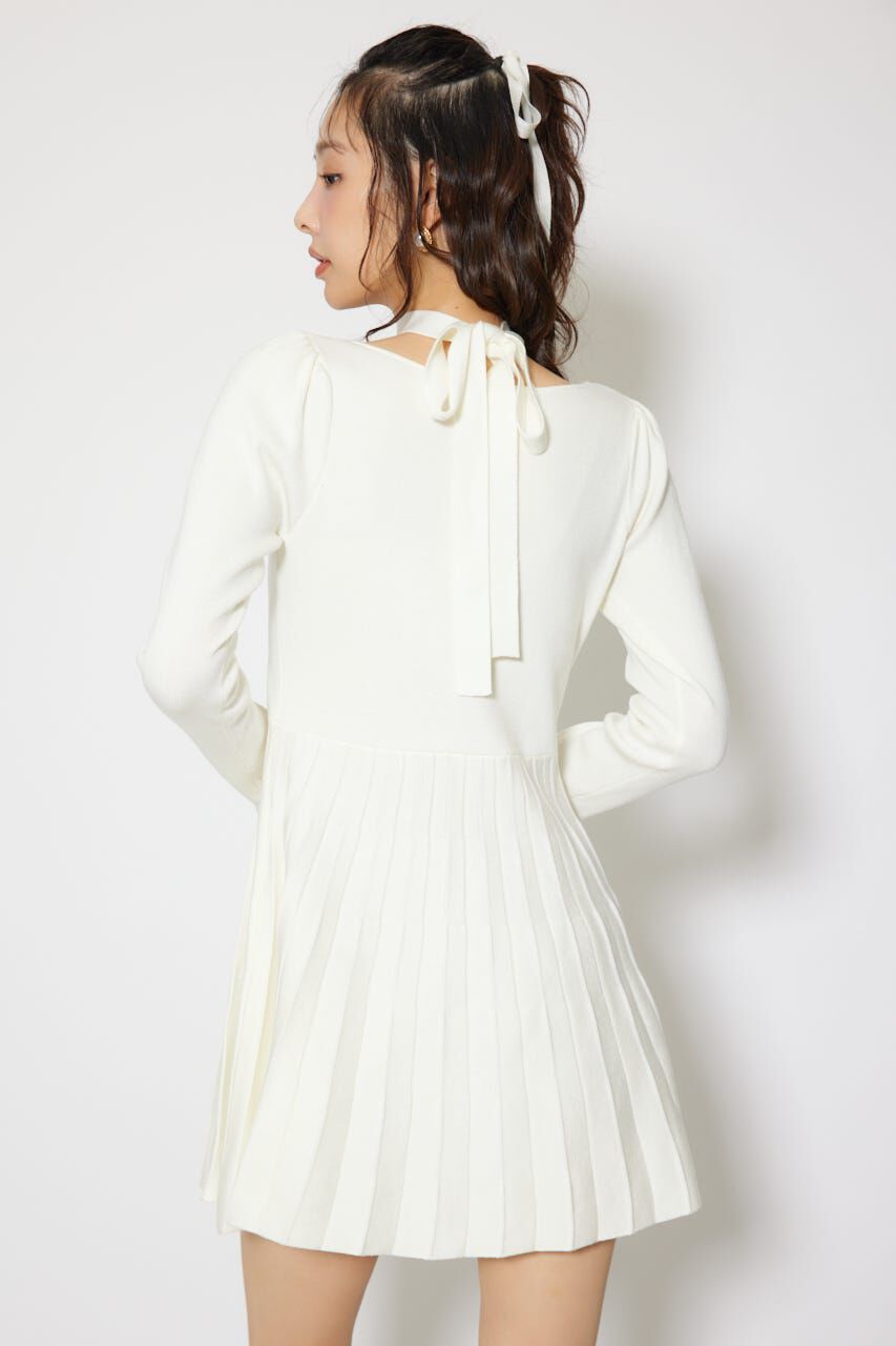 rienda「フロントビジュープリーツミニニットワンピース」|ワンピース|