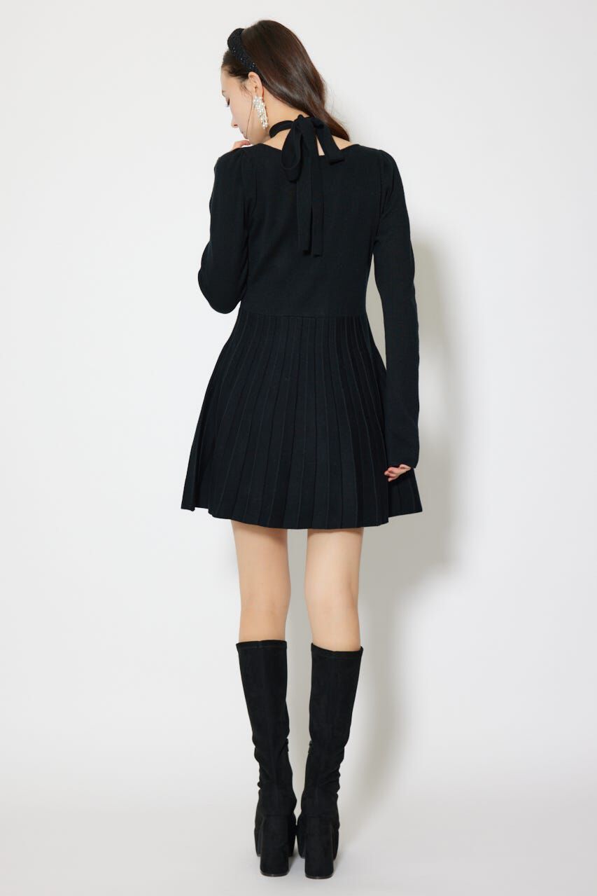 rienda「フロントビジュープリーツミニニットワンピース」|ワンピース|