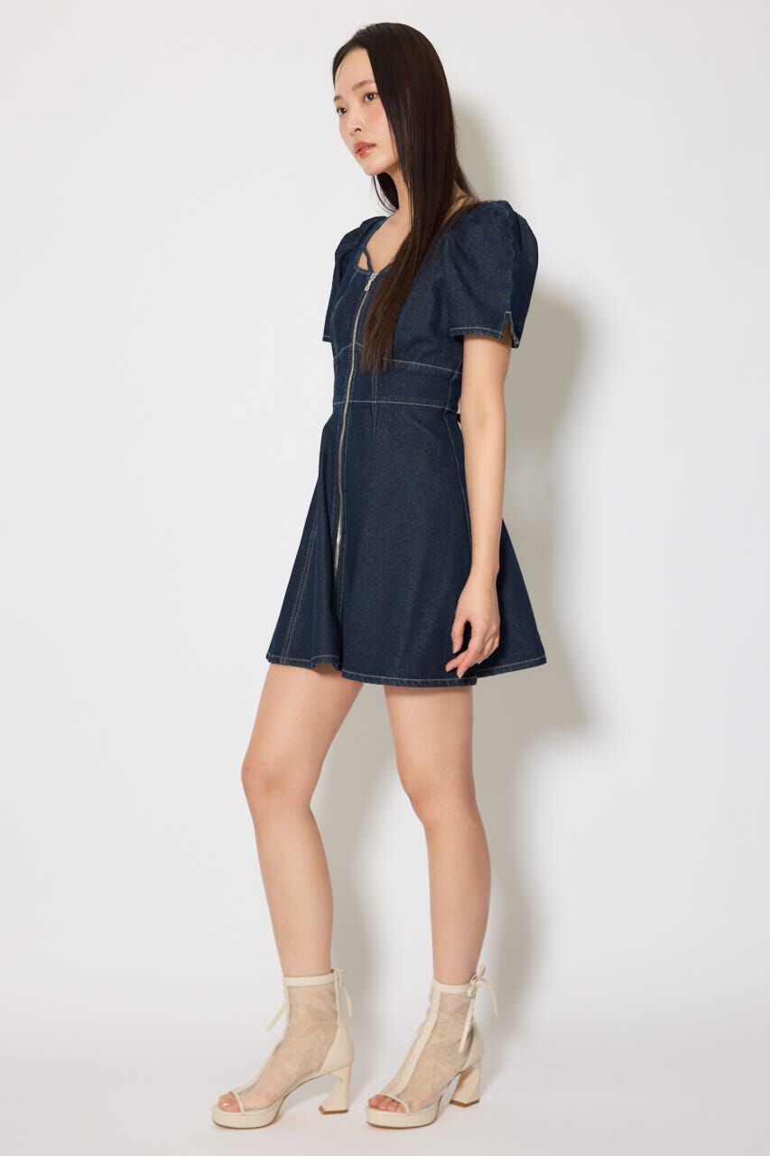 rienda「フロントジップマーメイドデニムミニワンピース」|ワンピース|