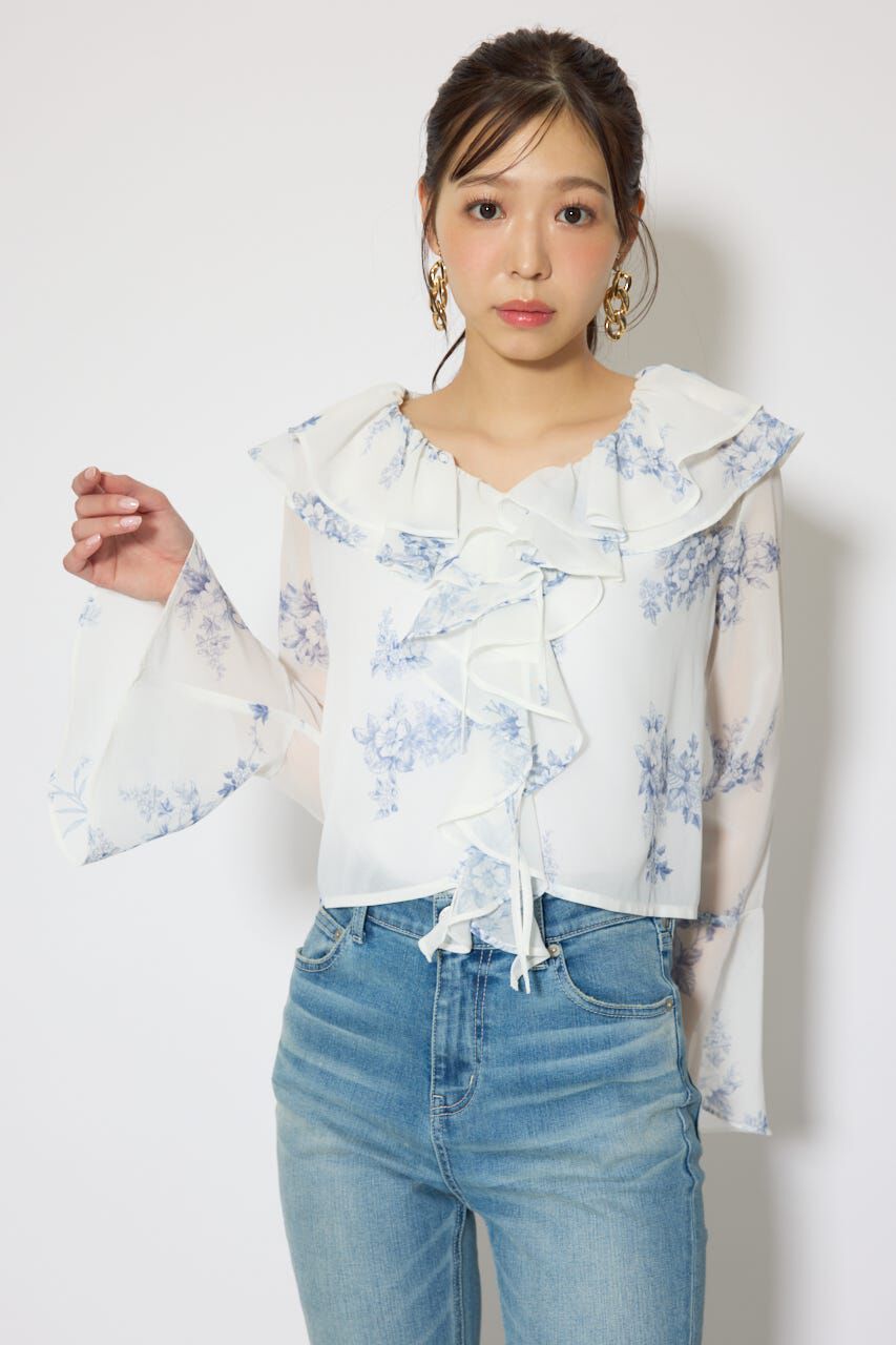 rienda「フリルカラートップス」|シャツ・ブラウス|