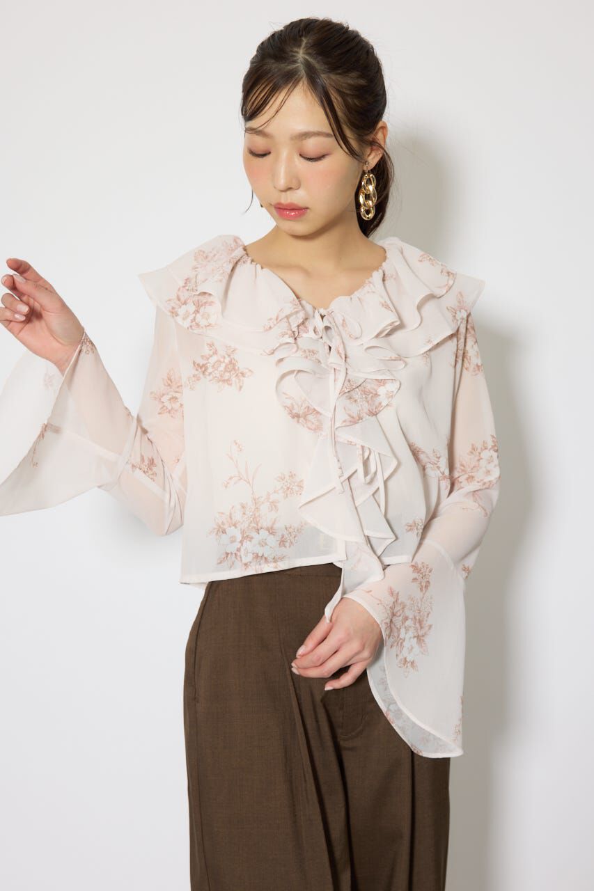 rienda「フリルカラートップス」|シャツ・ブラウス|