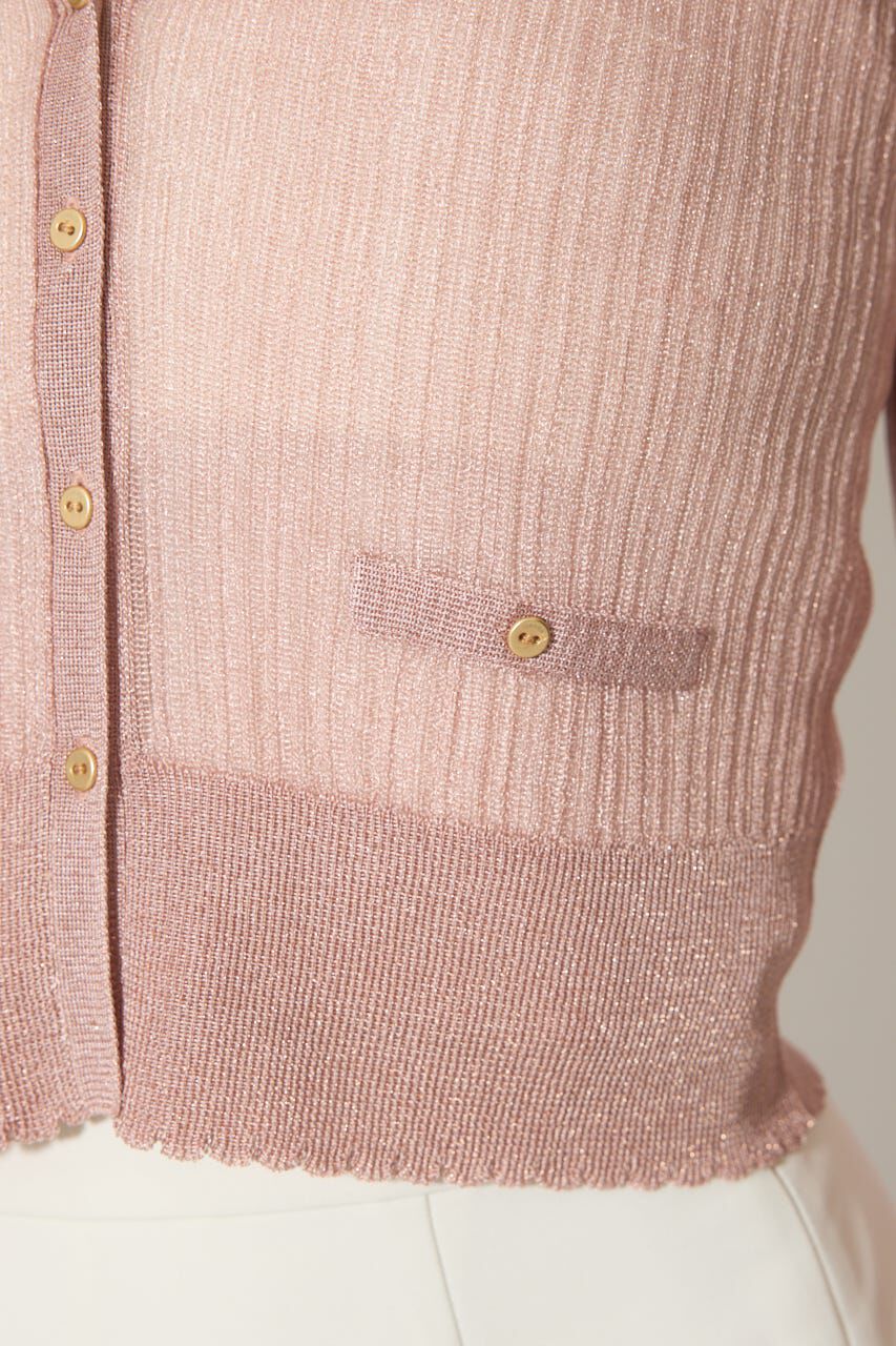 rienda「スカラップクロップドニットカーディガン」|カーディガン|