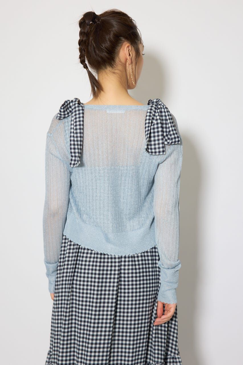 rienda「スカラップクロップドニットカーディガン」|カーディガン|