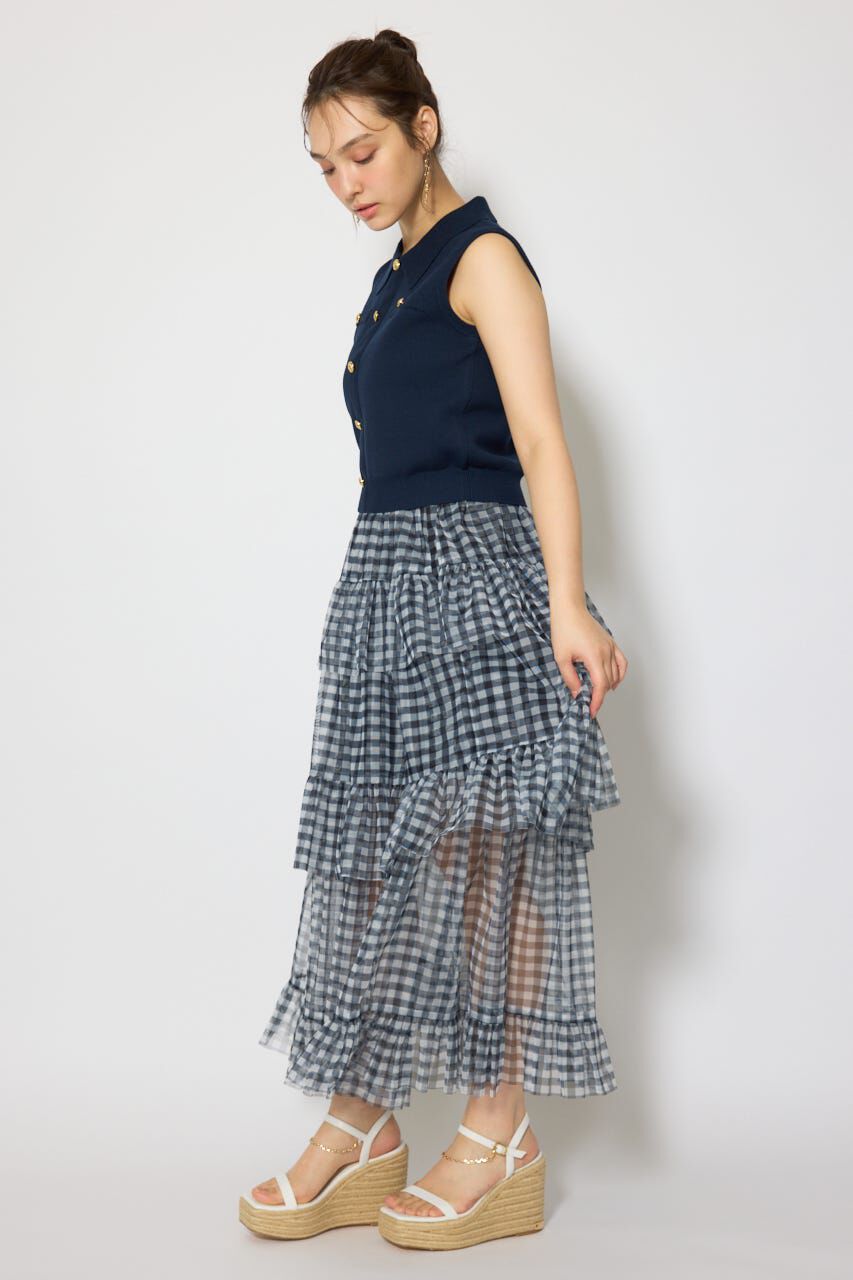 rienda「ティアードフレアチュールジャストウエストスカート」|スカート|