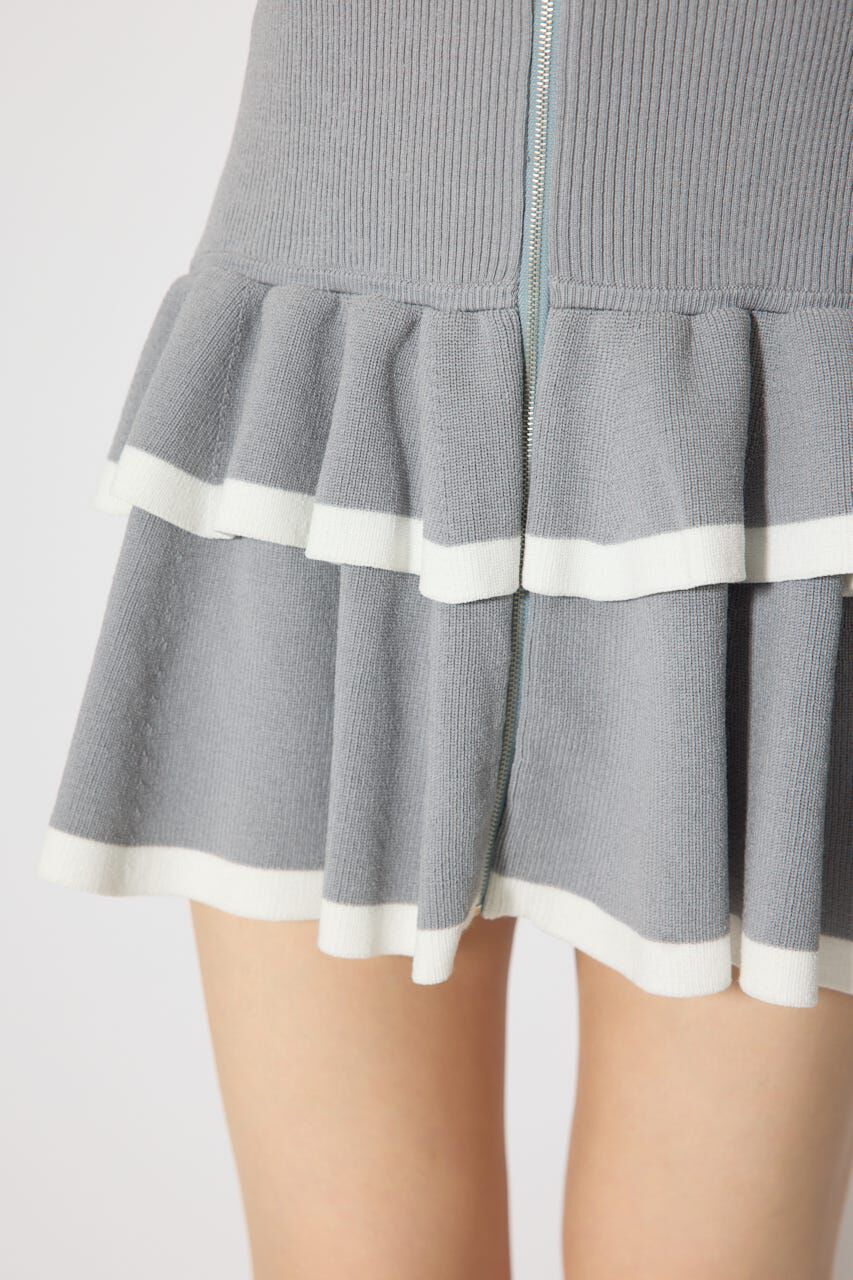 rienda「オフショルフロントジップニットミニワンピース」|ワンピース|