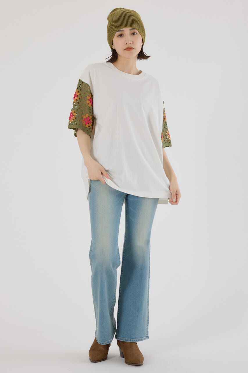 RODEO CROWNS「FLOWERクロシェドッキングTシャツ」|Tシャツ・カットソー|