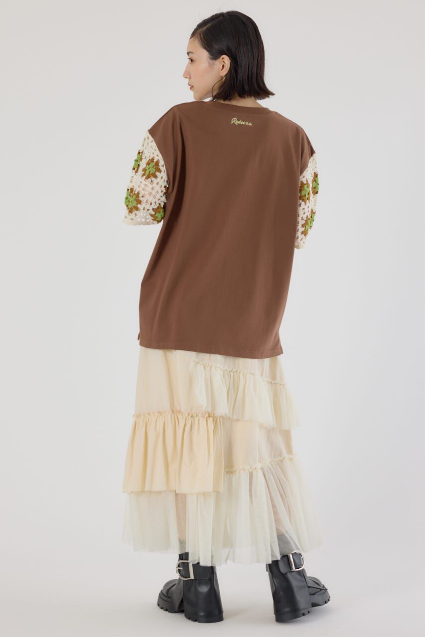 RODEO CROWNS「FLOWERクロシェドッキングTシャツ」|Tシャツ・カットソー|