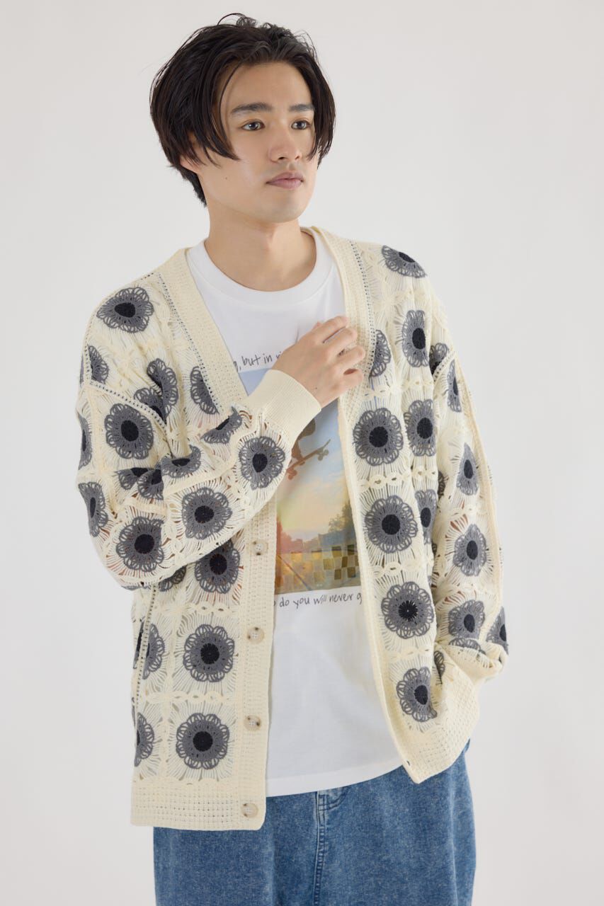 RODEO CROWNS「クロシェフラワーニットカーディガン」|カーディガン|
