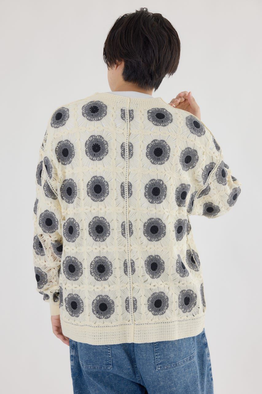 RODEO CROWNS「クロシェフラワーニットカーディガン」|カーディガン|