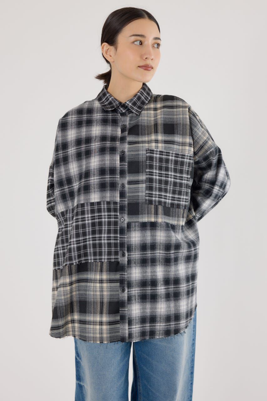 RODEO CROWNS「パッチワークチェックシャツ」|シャツ・ブラウス|