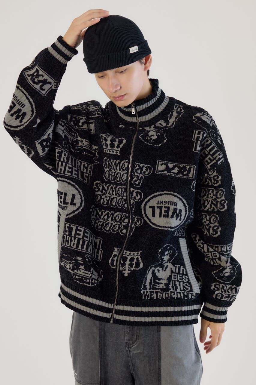 RODEO CROWNS「グラフィティーニットスタジャン」|ブルゾン・スタジャン|