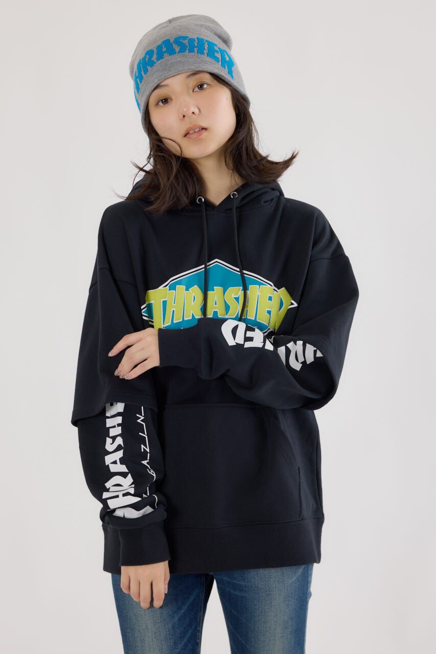 RODEO CROWNS「(THRASHER) レイヤードスウェットパーカー」|パーカー|BLK