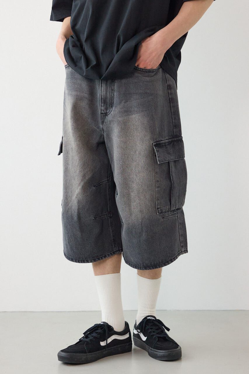 RODEO CROWNS「デニムバミューダカーゴパンツ」|デニム|BLK