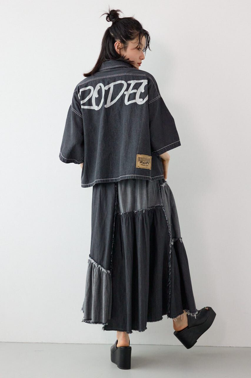 RODEO CROWNS「＜WEB先行アイテム＞デニムワイドシャツ」|シャツ・ブラウス|