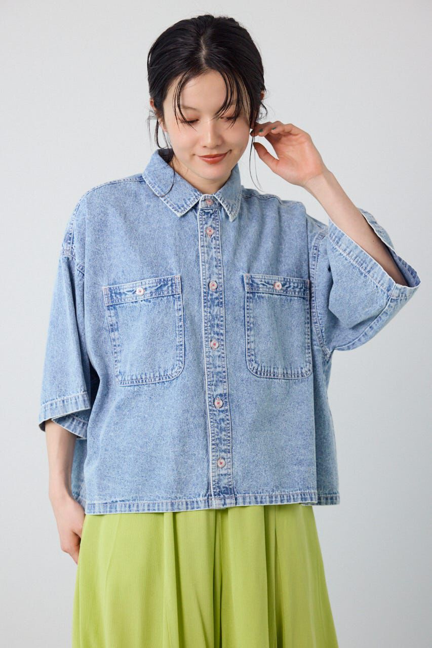 RODEO CROWNS「＜WEB先行アイテム＞デニムワイドシャツ」|シャツ・ブラウス|