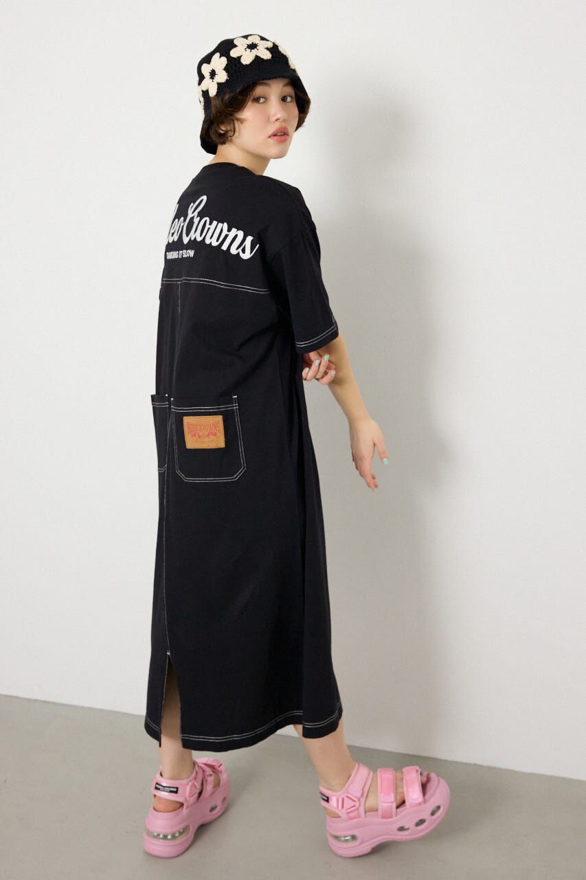 RODEO CROWNS「＜WEB先行アイテム＞ハーフスリーブステッチワンピース」|ワンピース|