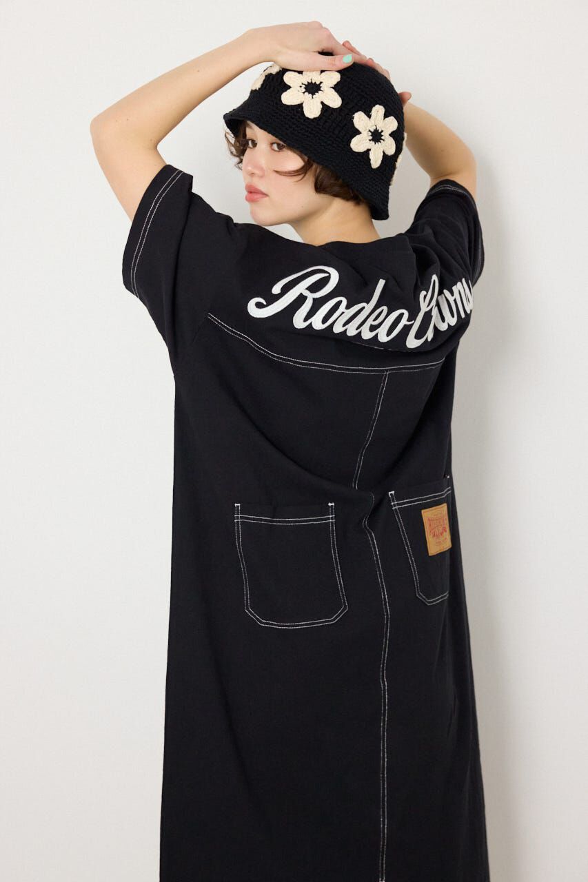 RODEO CROWNS「＜WEB先行アイテム＞ハーフスリーブステッチワンピース」|ワンピース|