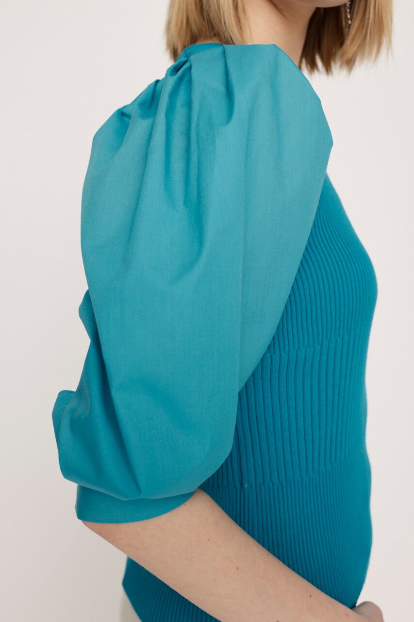 SLY「KNIT COMBI TUCK PUFF トップス」|ニット・セーター|