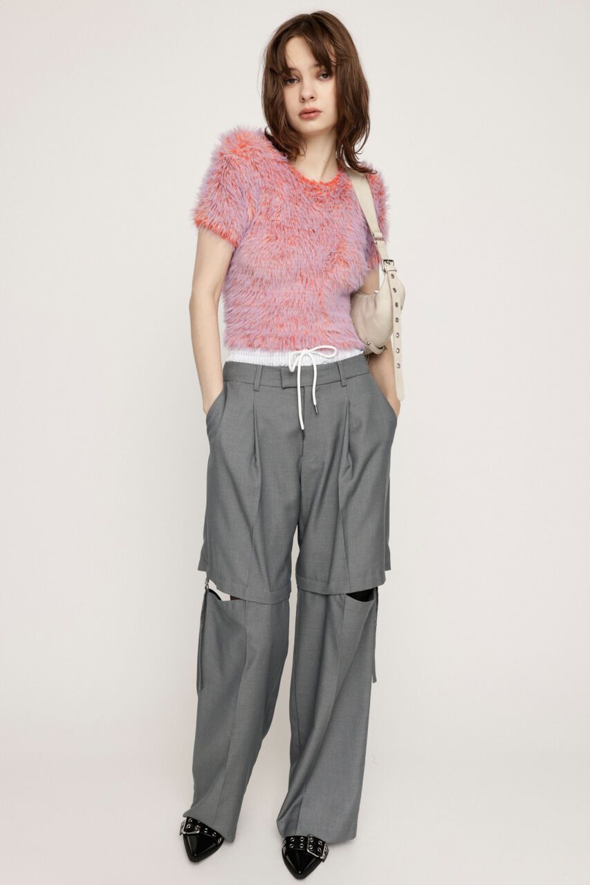 SLY「MIX SHAGGY TINY Tシャツ」|ニット・セーター|