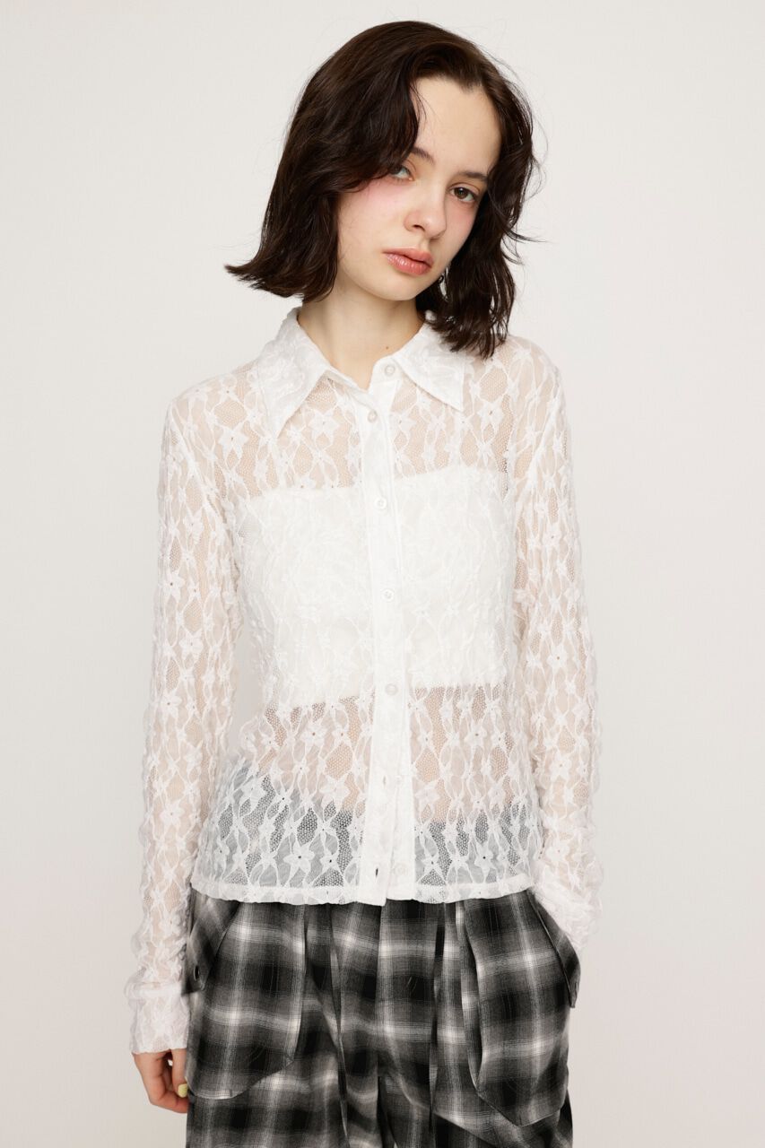 SLY「LACE COMPACT シャツ」|シャツ・ブラウス|O/WHT1