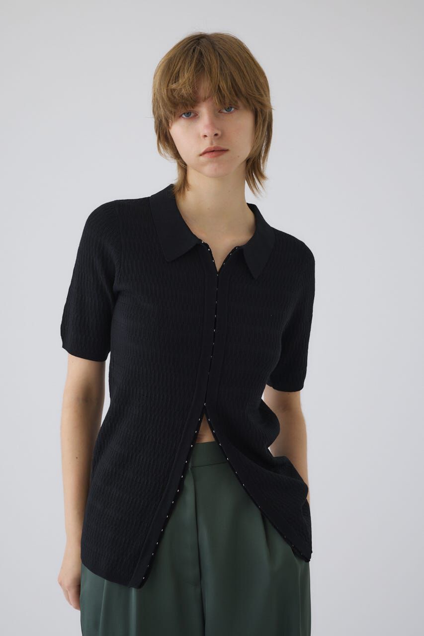 RIM.ARK 「Hook design fit tops」|ニット・セーター|BLK