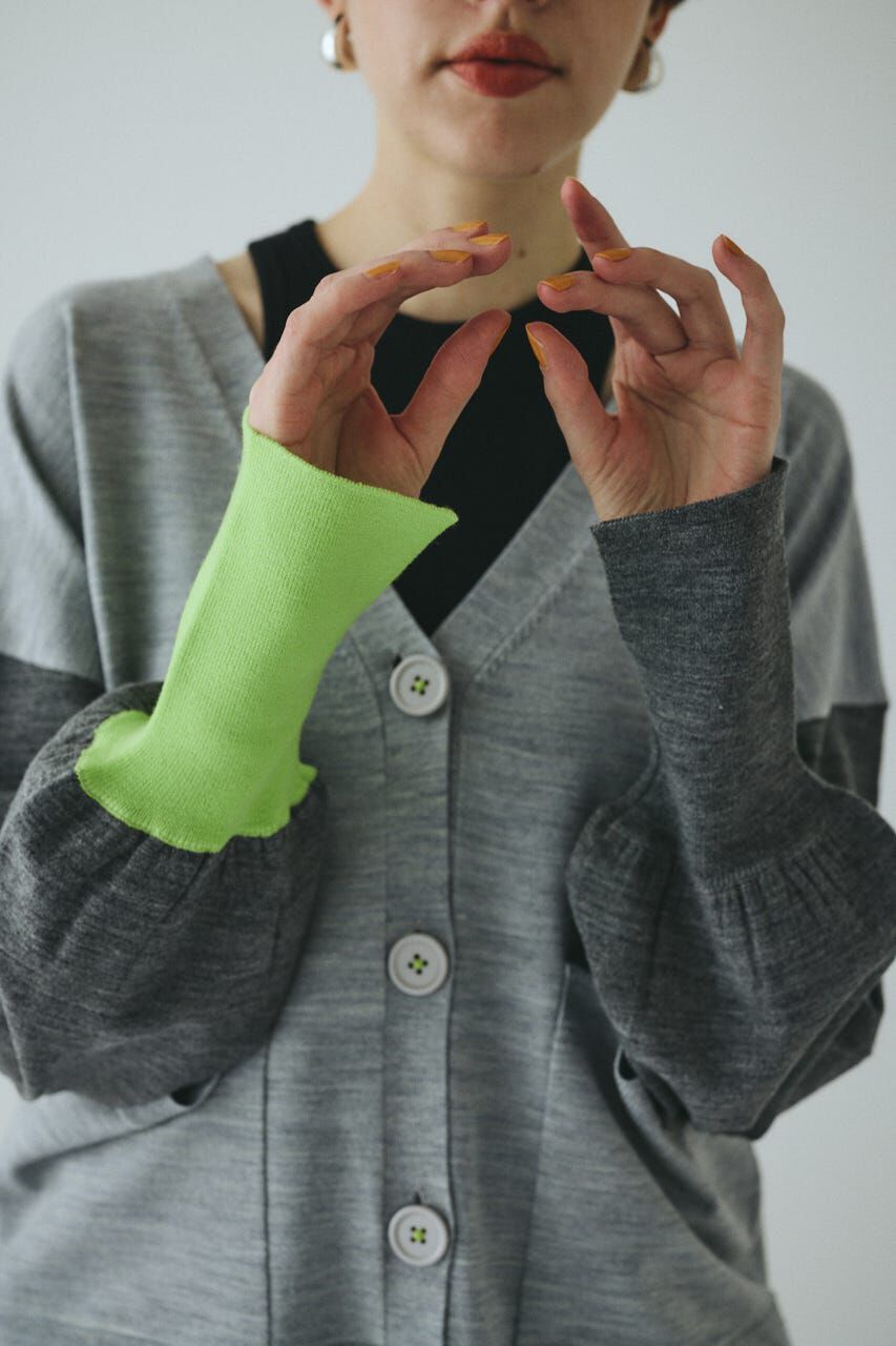 HeRIN.CYE「Bicolor knit cardigan」|カーディガン|