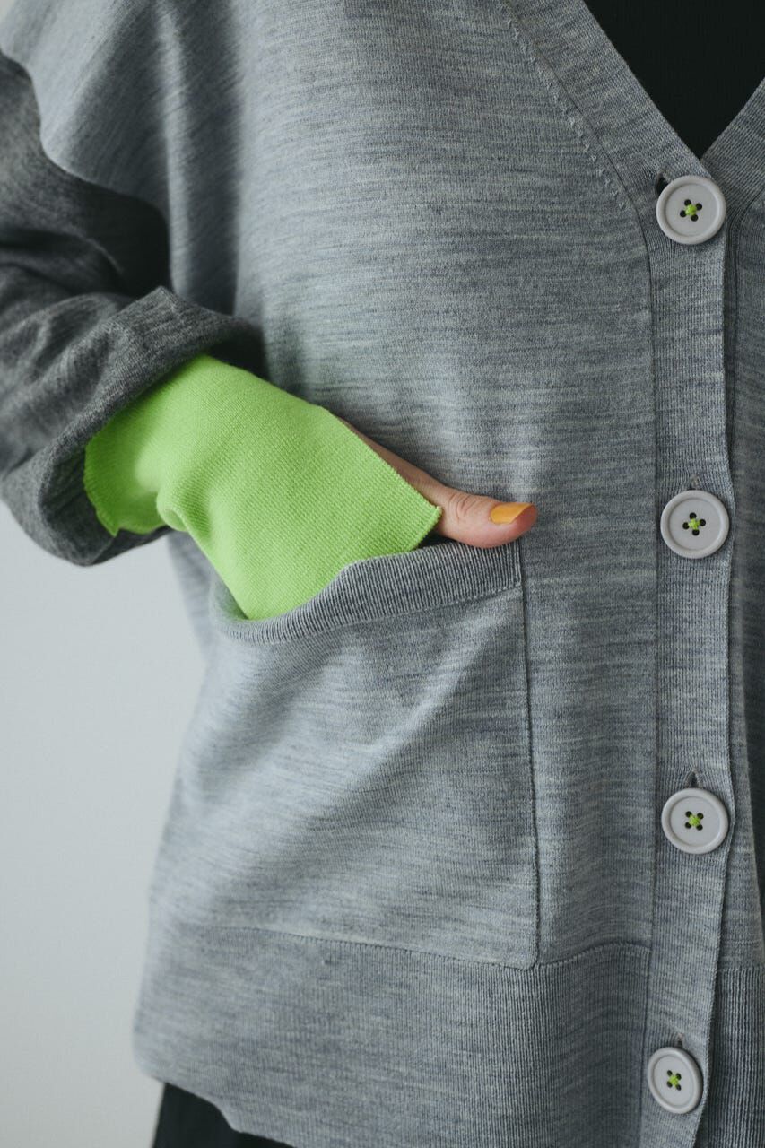 HeRIN.CYE「Bicolor knit cardigan」|カーディガン|