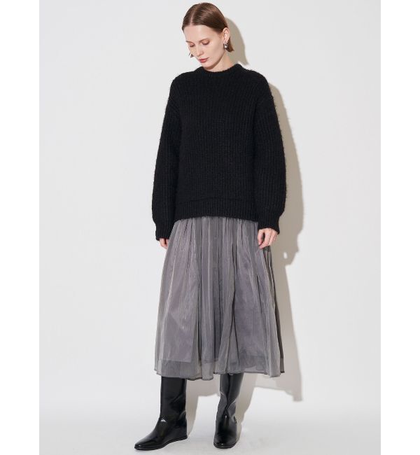 ELENDEEK「BRUSHED YARN KNIT DOCKING OP」|ワンピース|