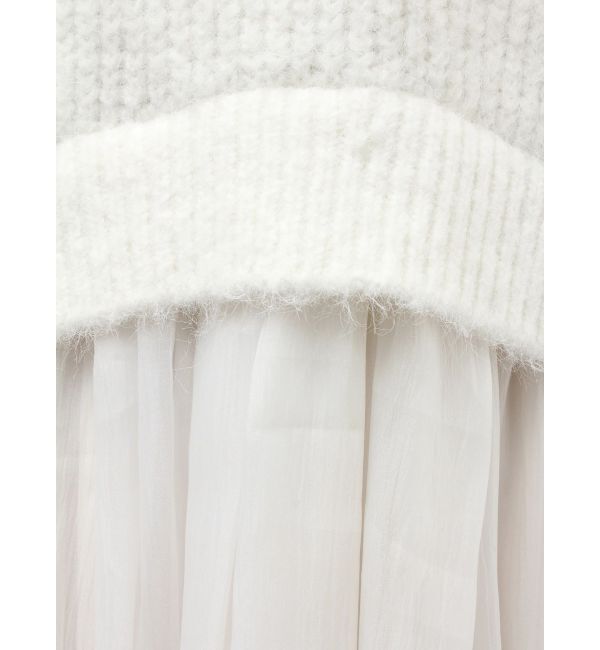ELENDEEK「BRUSHED YARN KNIT DOCKING OP」|ワンピース|
