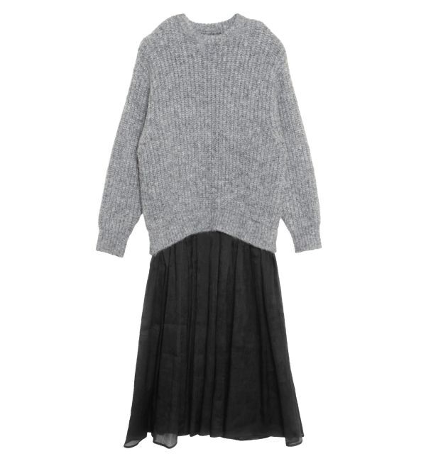 ELENDEEK「BRUSHED YARN KNIT DOCKING OP」|ワンピース|