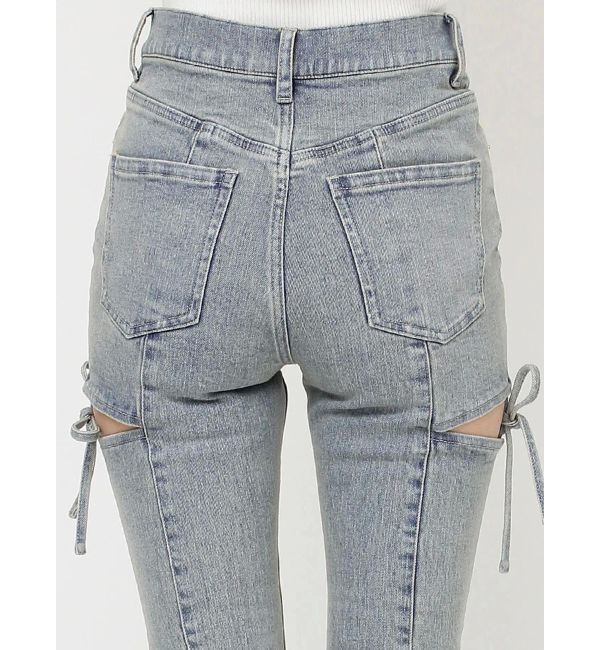 RESEXXY「カットアウトリボンデニムパンツ」|デニム|