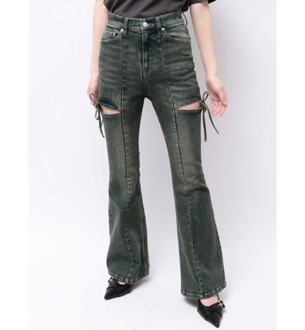 RESEXXY「カットアウトリボンデニムパンツ」|デニム|