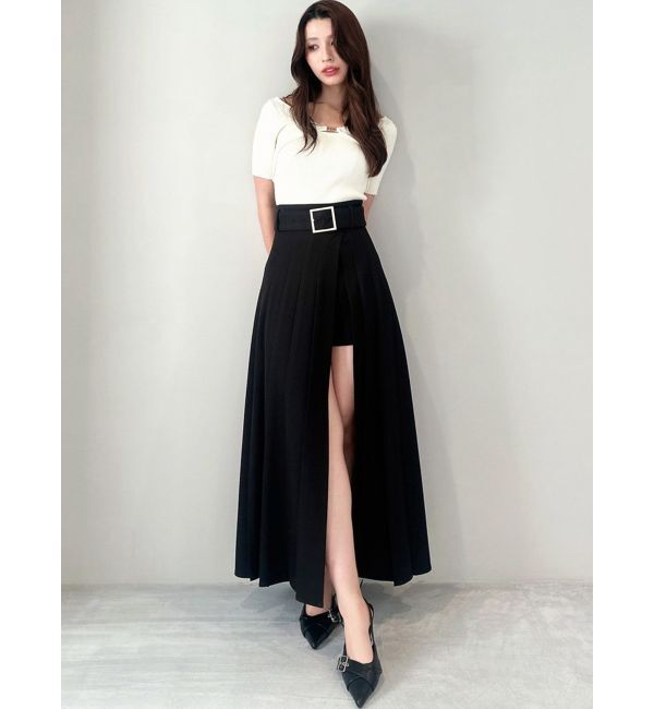 RESEXXY「ワイドプリーツレイヤードフレアスカート」|スカート|