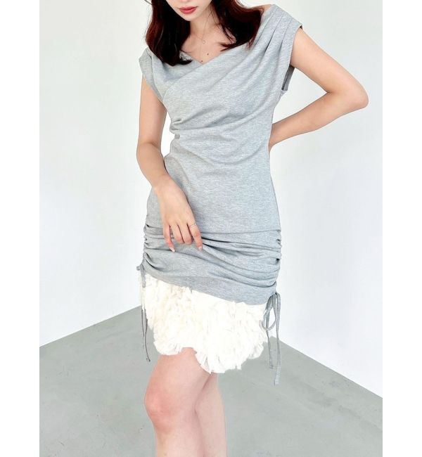 RESEXXY「オフショルカットトップス」|Tシャツ・カットソー|グレー