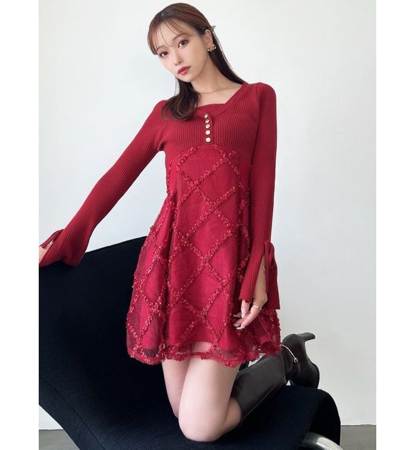 RESEXXY「【追加生産分】ドッキングフレアミニニットワンピース」|ワンピース|