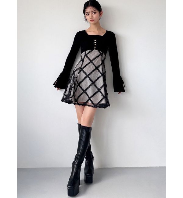 RESEXXY「【追加生産分】ドッキングフレアミニニットワンピース」|ワンピース|