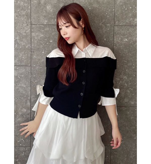 dazzlin「シャツレイヤードライクニットトップス」|ニット・セーター|