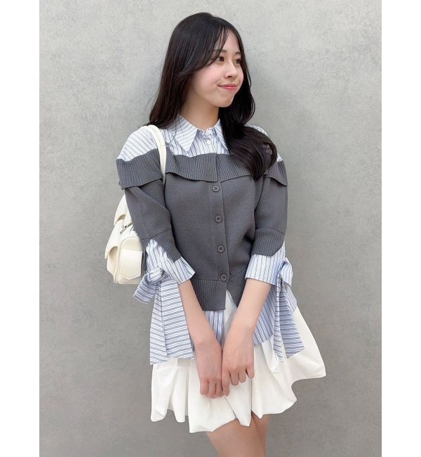 dazzlin「シャツレイヤードライクニットトップス」|ニット・セーター|