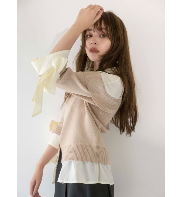 dazzlin「シャツレイヤードライクニットトップス」|ニット・セーター|