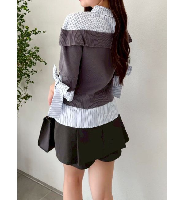 dazzlin「シャツレイヤードライクニットトップス」|ニット・セーター|