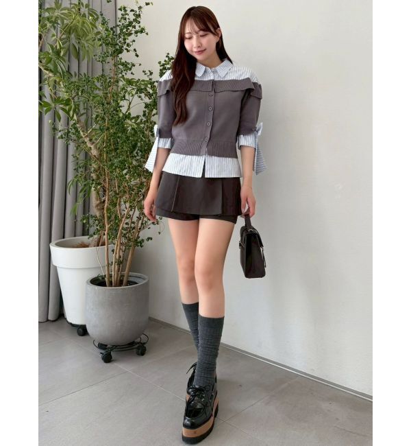 dazzlin「シャツレイヤードライクニットトップス」|ニット・セーター|