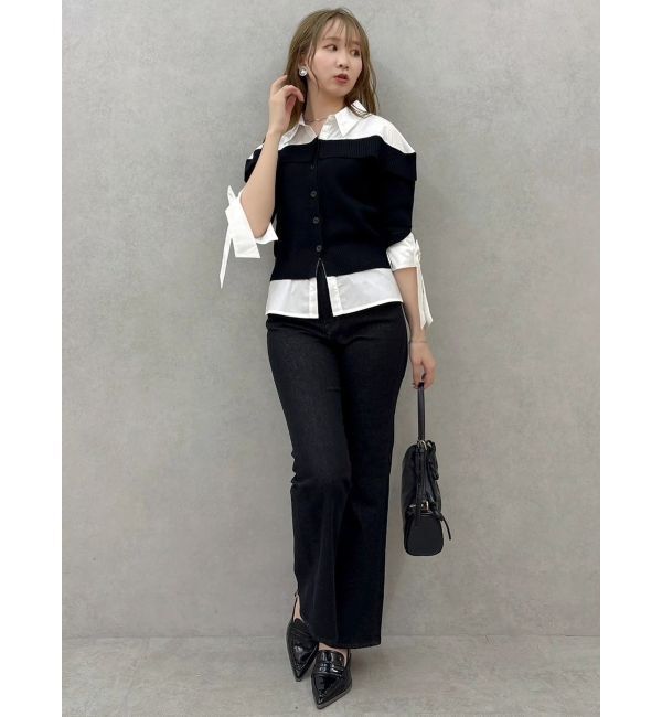 dazzlin「シャツレイヤードライクニットトップス」|ニット・セーター|