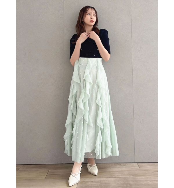 dazzlin「バックリボンビジューニットトップス」|ニット・セーター|