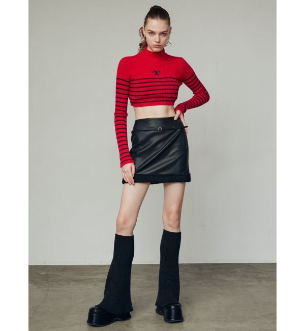 EMODA「ハイネッククロップロゴニット」|ニット・セーター|