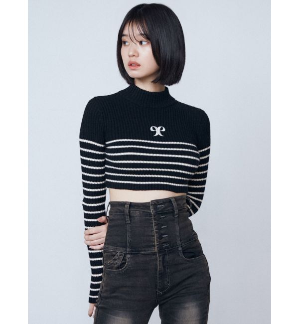 EMODA「ハイネッククロップロゴニット」|ニット・セーター|